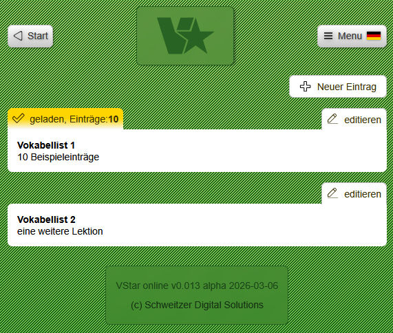 Screenshot VStar online laden