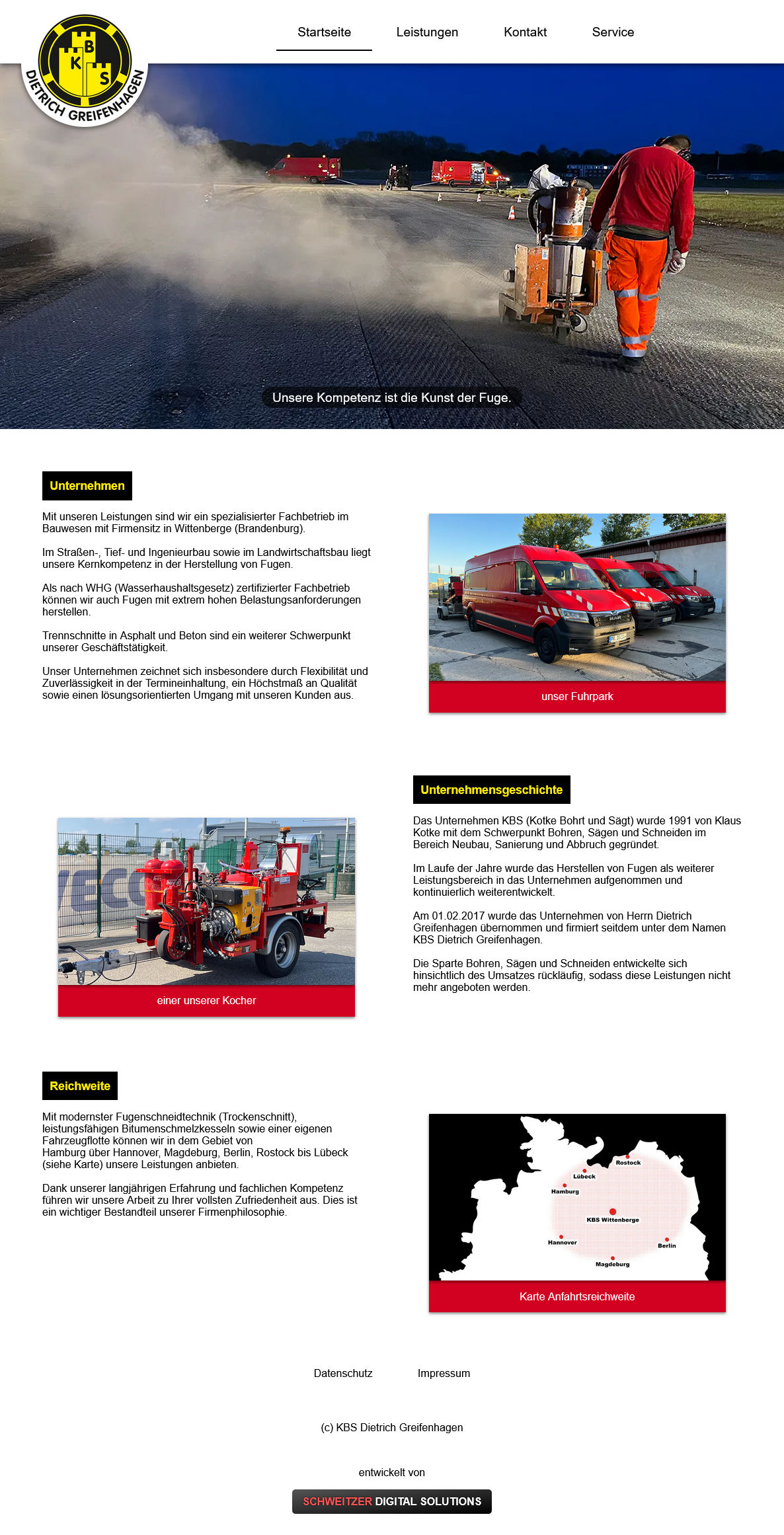 Screenshot Webseite KBS Fugen Desktop